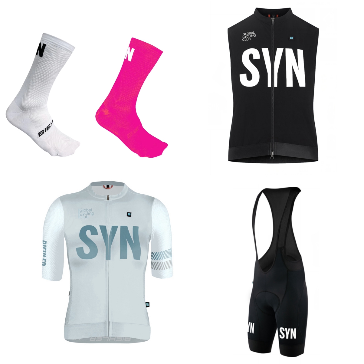 Cycling Community - Maillot de cyclisme blanc à manches