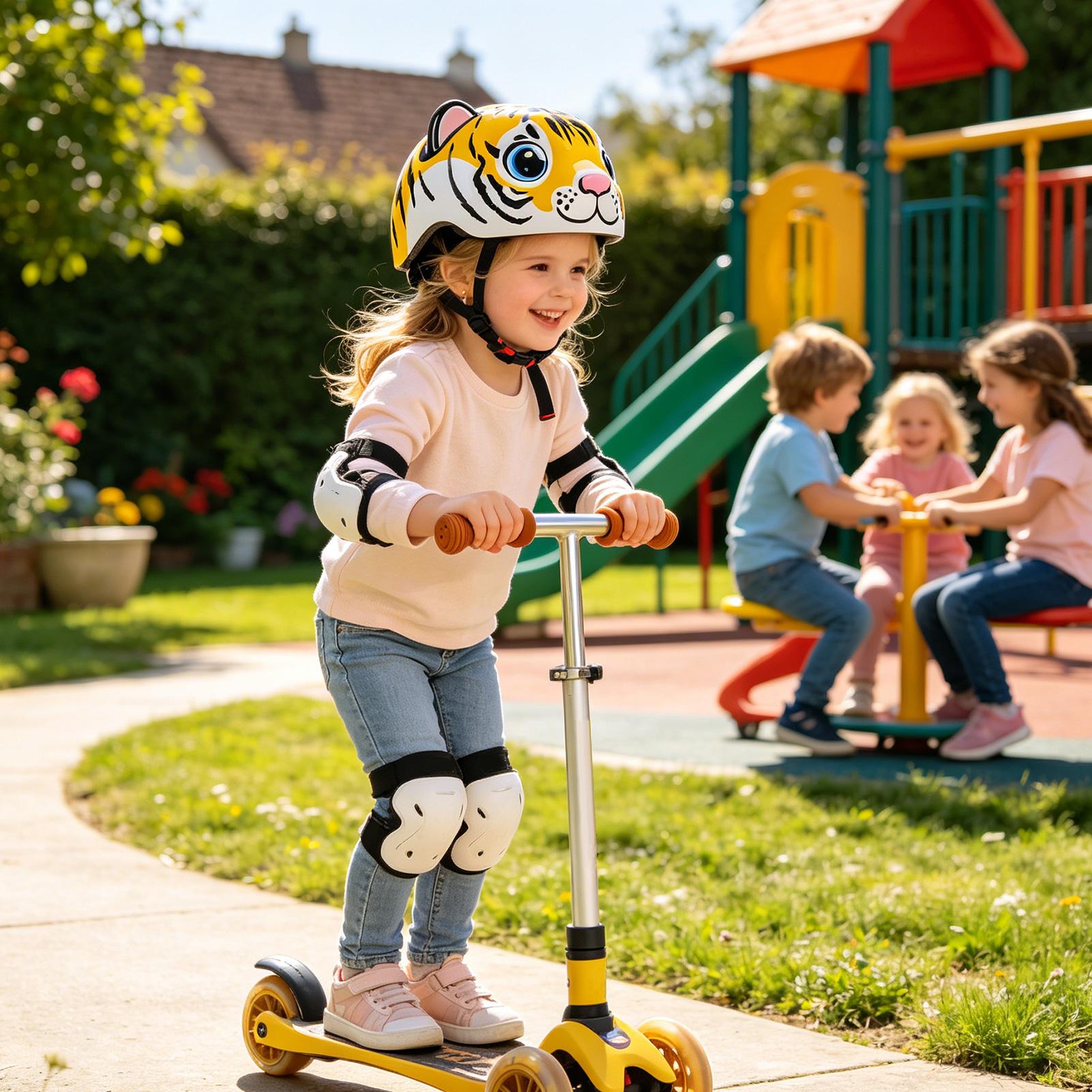 Commute Cycling Helmet - Casque pour enfants à motif tigre,