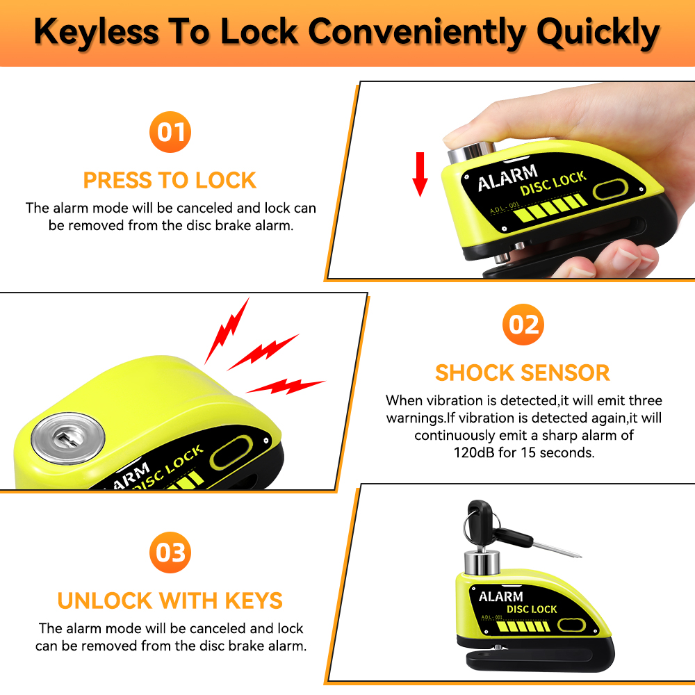 Nouveau vélo Moto alarme frein - Commuter Bike Lock avis et prix